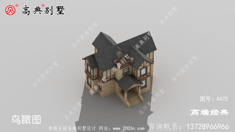 門樓采用方形羅馬柱比傳統的圓方柱更有氣勢